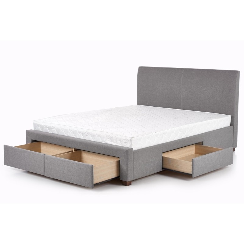 'MODENA 140 cm Upholstered Bed with Drawers in Ash' 'MODENA 140 cm Upholstered Bed with Drawers in Ash'