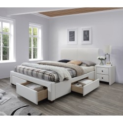 'MODENA 2 Upholstered Bed with Drawers White'
