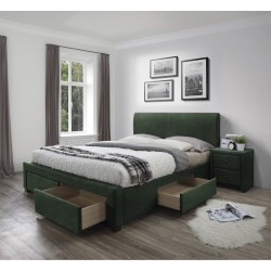 MODENA 3 łóżko z szufladami ciemny zielony velvet (6p 1szt)