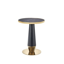 "MOLINA Round Table, Black Marble / Black / Gold" "MOLINA Round Table, Black Marble / Black / Gold"