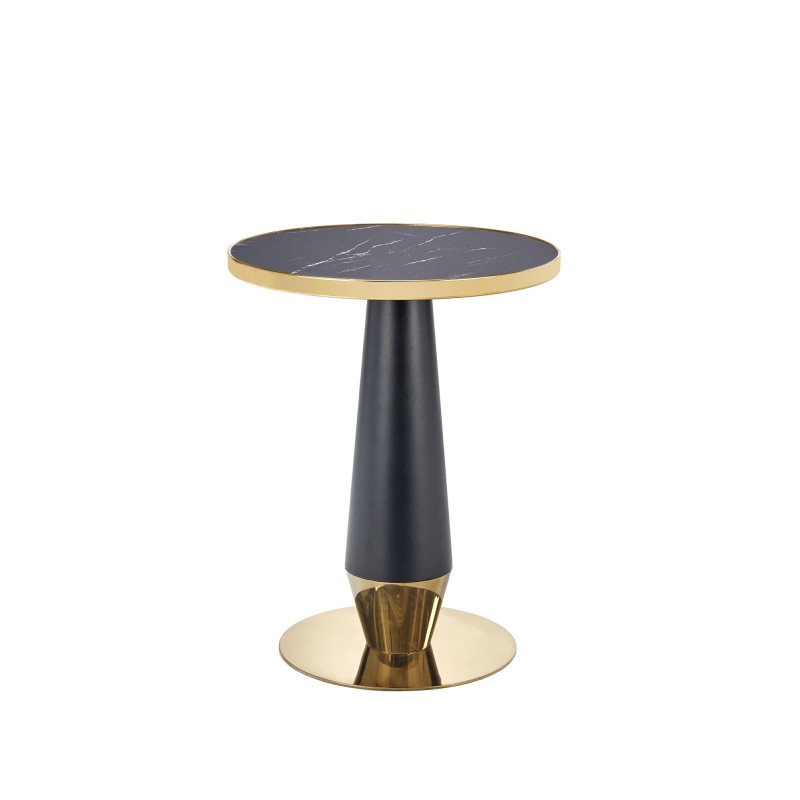 "MOLINA Round Table, Black Marble / Black / Gold" "MOLINA Round Table, Black Marble / Black / Gold"