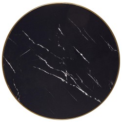 "MOLINA Round Table, Black Marble / Black / Gold" "MOLINA Round Table, Black Marble / Black / Gold"