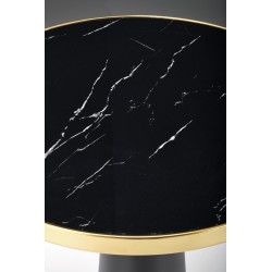 "MOLINA Round Table, Black Marble / Black / Gold" "MOLINA Round Table, Black Marble / Black / Gold"