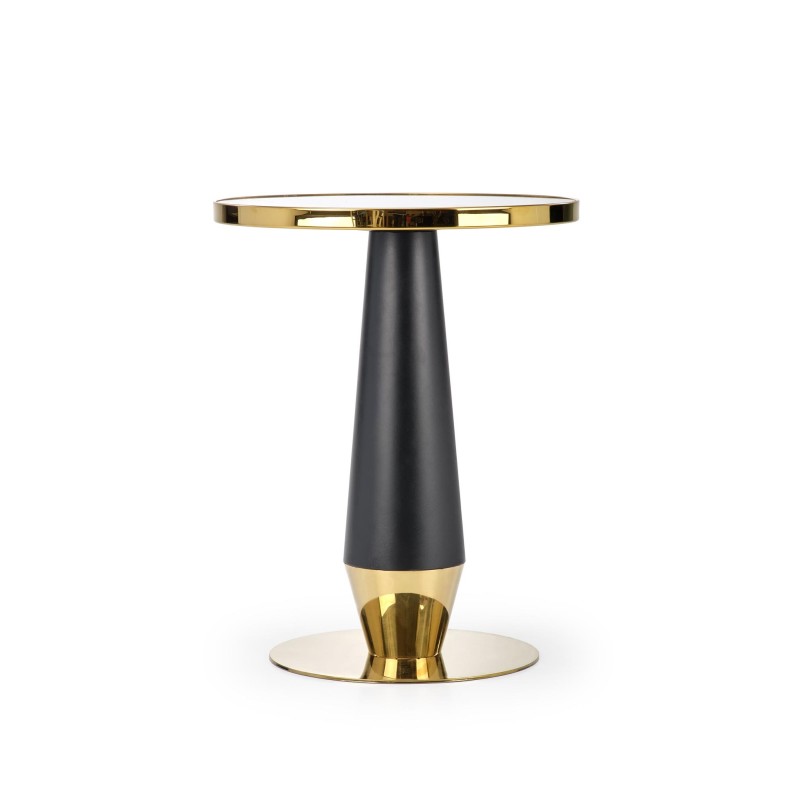 "MOLINA Round Table, Black Marble / Black / Gold" "MOLINA Round Table, Black Marble / Black / Gold"