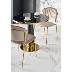 "MOLINA Round Table, Black Marble / Black / Gold" "MOLINA Round Table, Black Marble / Black / Gold"