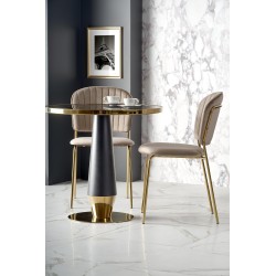 "MOLINA Round Table, Black Marble / Black / Gold" "MOLINA Round Table, Black Marble / Black / Gold"