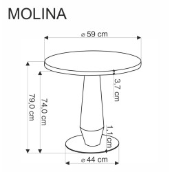 "MOLINA Round Table, Black Marble / Black / Gold" "MOLINA Round Table, Black Marble / Black / Gold"