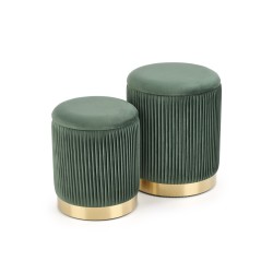 MONTY zestaw 2 puf, ciemny zielony (1p 1kpl)