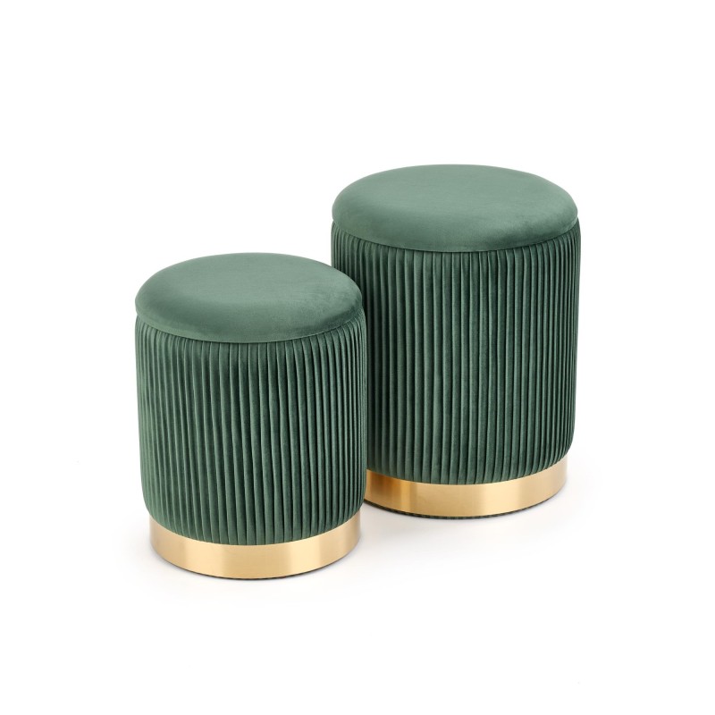 MONTY zestaw 2 puf, ciemny zielony (1p 1kpl) MONTY zestaw 2 puf, ciemny zielony (1p 1kpl)
