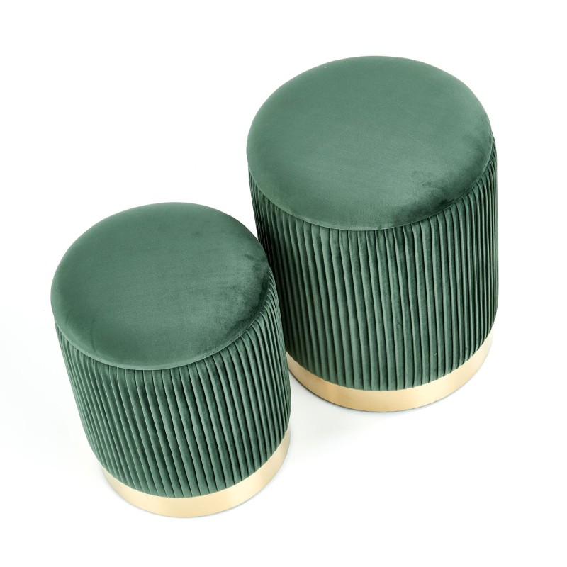 MONTY zestaw 2 puf, ciemny zielony (1p 1kpl) MONTY zestaw 2 puf, ciemny zielony (1p 1kpl)