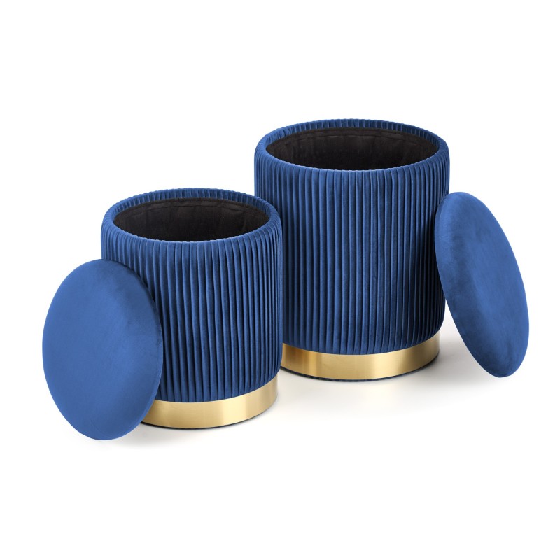 'MONTY set of 2 poufs, navy blue' 'MONTY set of 2 poufs, navy blue'