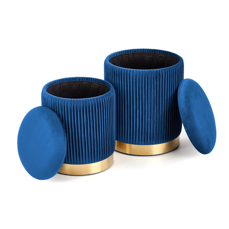 'MONTY set of 2 poufs, navy blue' 'MONTY set of 2 poufs, navy blue'