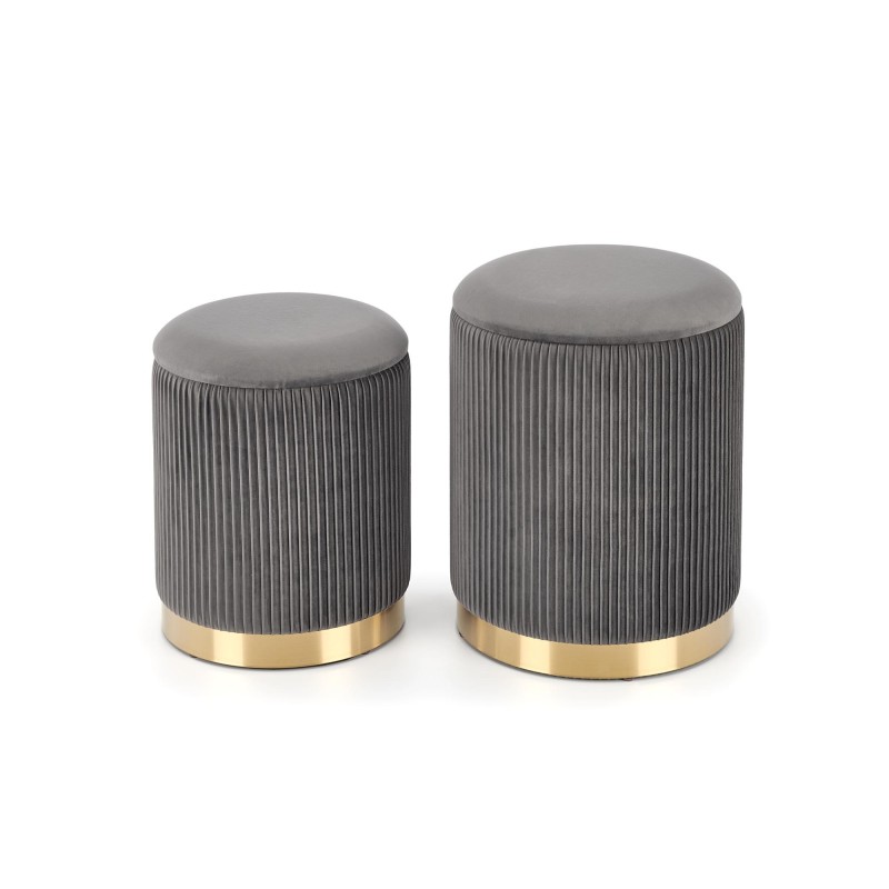 MONTY zestaw 2 puf, popielaty (1p 1kpl) MONTY zestaw 2 puf, popielaty (1p 1kpl)