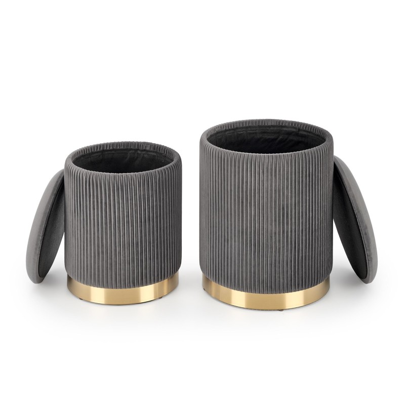 'MONTY set of 2 poufs, ash grey' 'MONTY set of 2 poufs, ash grey'