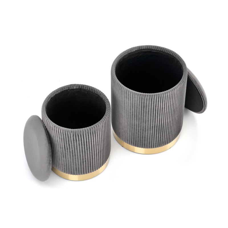 MONTY zestaw 2 puf, popielaty (1p 1kpl) MONTY zestaw 2 puf, popielaty (1p 1kpl)