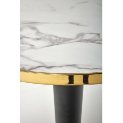 "MORATA Round Table, White Marble / Black / Gold" "MORATA Round Table, White Marble / Black / Gold"