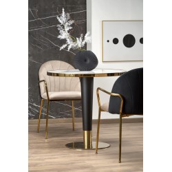 "MORATA Round Table, White Marble / Black / Gold" "MORATA Round Table, White Marble / Black / Gold"