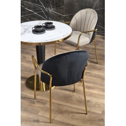"MORATA Round Table, White Marble / Black / Gold" "MORATA Round Table, White Marble / Black / Gold"