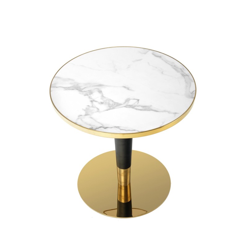 "MORATA Round Table, White Marble / Black / Gold" "MORATA Round Table, White Marble / Black / Gold"