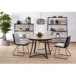 'MORETTI Extendable Table Top - Golden Oak / Ash Grey, Legs - Anthracite'