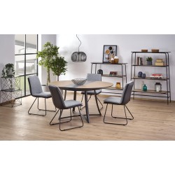 'MORETTI Extendable Table Top - Golden Oak / Ash Grey, Legs - Anthracite' 'MORETTI Extendable Table Top - Golden Oak / Ash Grey, Legs - Anthracite'