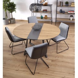 'MORETTI Extendable Table Top - Golden Oak / Ash Grey, Legs - Anthracite' 'MORETTI Extendable Table Top - Golden Oak / Ash Grey, Legs - Anthracite'