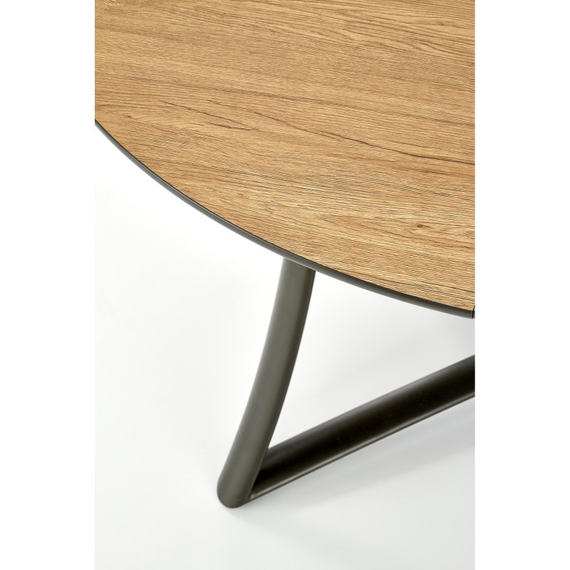 'MORETTI Extendable Table Top - Golden Oak / Ash Grey, Legs - Anthracite' 'MORETTI Extendable Table Top - Golden Oak / Ash Grey, Legs - Anthracite'