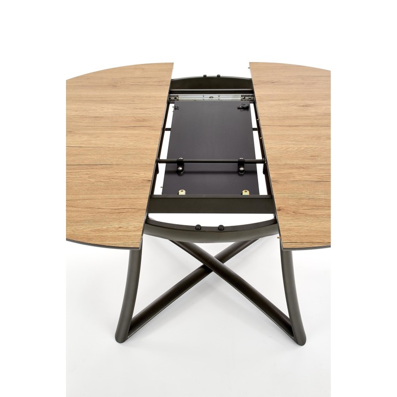 'MORETTI Extendable Table Top - Golden Oak / Ash Grey, Legs - Anthracite' 'MORETTI Extendable Table Top - Golden Oak / Ash Grey, Legs - Anthracite'