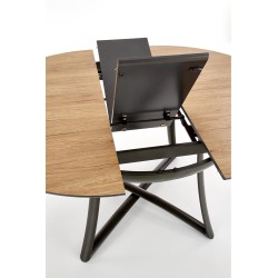 'MORETTI Extendable Table Top - Golden Oak / Ash Grey, Legs - Anthracite' 'MORETTI Extendable Table Top - Golden Oak / Ash Grey, Legs - Anthracite'