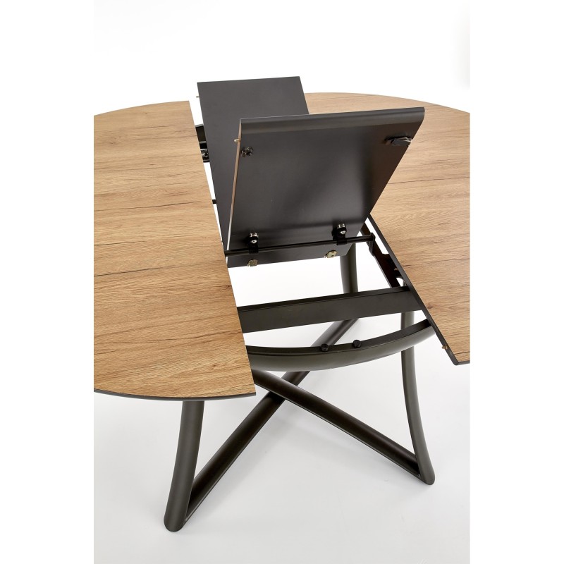 'MORETTI Extendable Table Top - Golden Oak / Ash Grey, Legs - Anthracite' 'MORETTI Extendable Table Top - Golden Oak / Ash Grey, Legs - Anthracite'