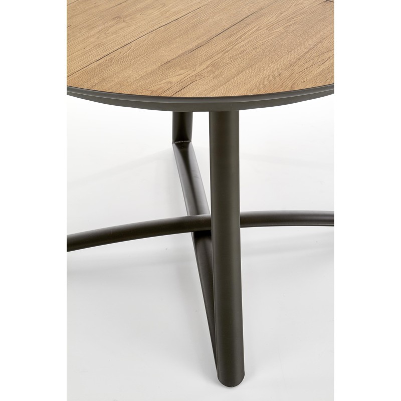 'MORETTI Extendable Table Top - Golden Oak / Ash Grey, Legs - Anthracite' 'MORETTI Extendable Table Top - Golden Oak / Ash Grey, Legs - Anthracite'