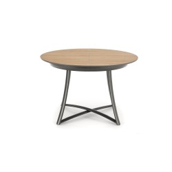 'MORETTI Extendable Table Top - Golden Oak / Ash Grey, Legs - Anthracite' 'MORETTI Extendable Table Top - Golden Oak / Ash Grey, Legs - Anthracite'