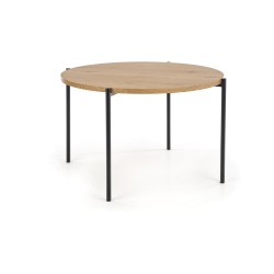 'MORGAN Round Golden Oak / Black Table' 'MORGAN Round Golden Oak / Black Table'