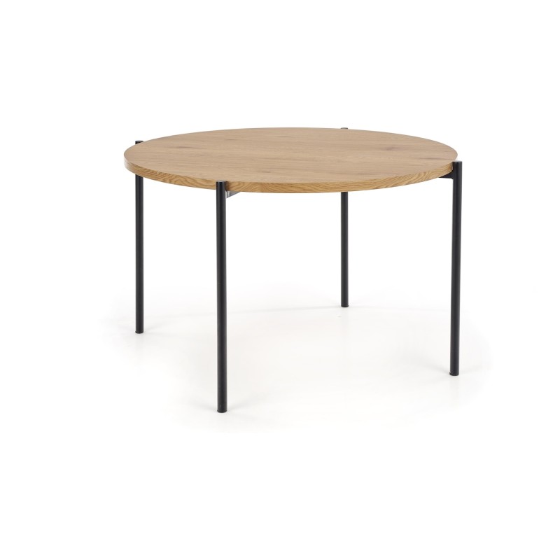 'MORGAN Round Golden Oak / Black Table' 'MORGAN Round Golden Oak / Black Table'