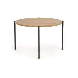 'MORGAN Round Golden Oak / Black Table' 'MORGAN Round Golden Oak / Black Table'