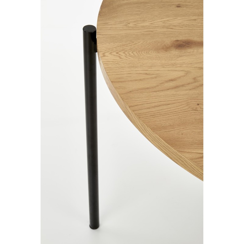 'MORGAN Round Golden Oak / Black Table' 'MORGAN Round Golden Oak / Black Table'
