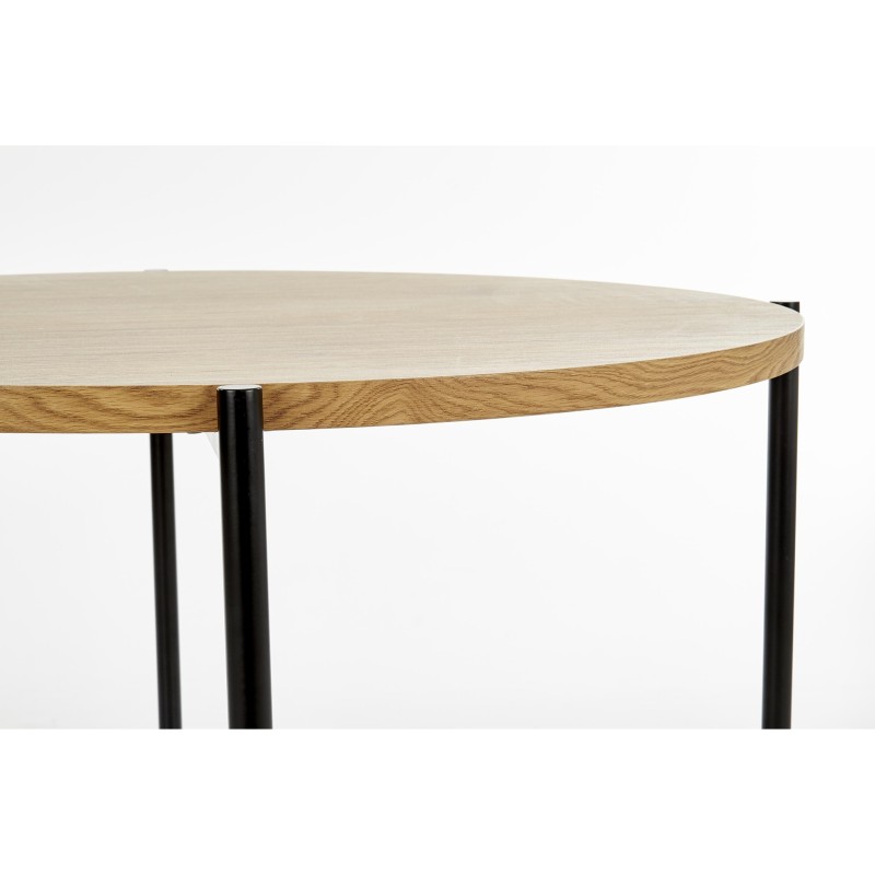 'MORGAN Round Golden Oak / Black Table' 'MORGAN Round Golden Oak / Black Table'