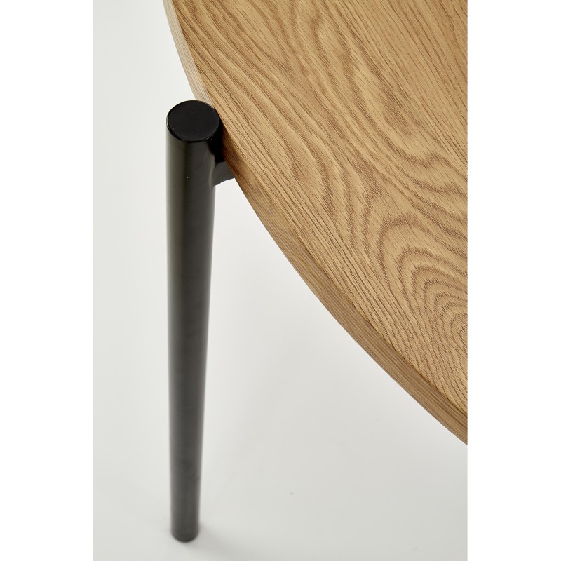 'MORGAN Round Golden Oak / Black Table' 'MORGAN Round Golden Oak / Black Table'