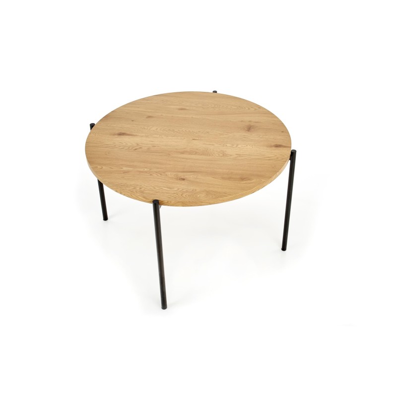 'MORGAN Round Golden Oak / Black Table' 'MORGAN Round Golden Oak / Black Table'