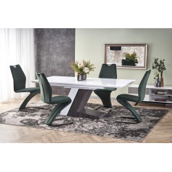 'MORTIS Extendable Table Top - White, Leg - White / Dark Ash'