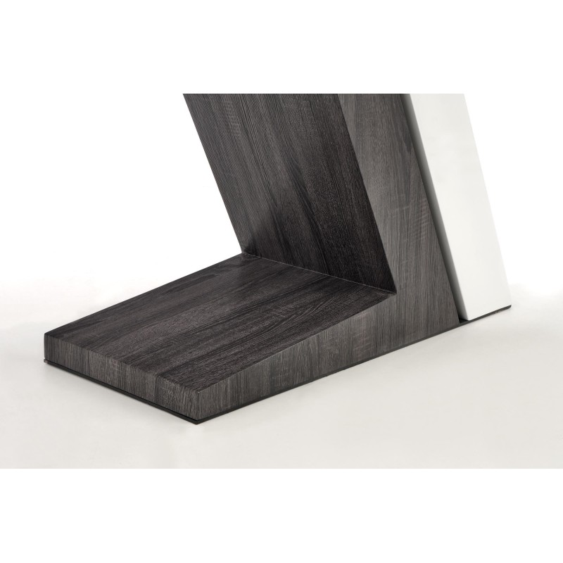 'MORTIS Extendable Table Top - White, Leg - White / Dark Ash' 'MORTIS Extendable Table Top - White, Leg - White / Dark Ash'