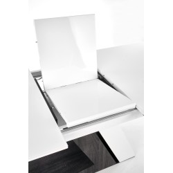 'MORTIS Extendable Table Top - White, Leg - White / Dark Ash' 'MORTIS Extendable Table Top - White, Leg - White / Dark Ash'