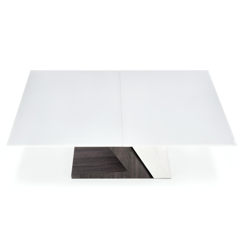'MORTIS Extendable Table Top - White, Leg - White / Dark Ash' 'MORTIS Extendable Table Top - White, Leg - White / Dark Ash'