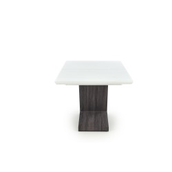 'MORTIS Extendable Table Top - White, Leg - White / Dark Ash' 'MORTIS Extendable Table Top - White, Leg - White / Dark Ash'