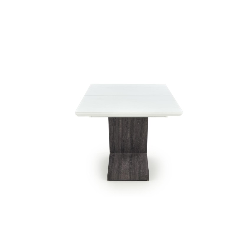 'MORTIS Extendable Table Top - White, Leg - White / Dark Ash' 'MORTIS Extendable Table Top - White, Leg - White / Dark Ash'