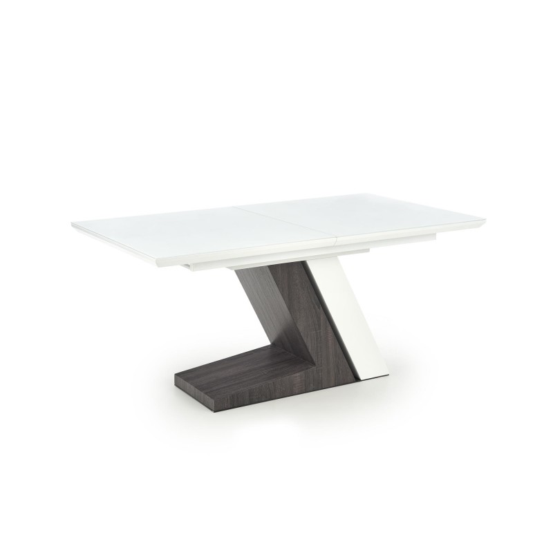 'MORTIS Extendable Table Top - White, Leg - White / Dark Ash' 'MORTIS Extendable Table Top - White, Leg - White / Dark Ash'