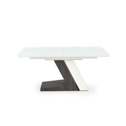 'MORTIS Extendable Table Top - White, Leg - White / Dark Ash' 'MORTIS Extendable Table Top - White, Leg - White / Dark Ash'