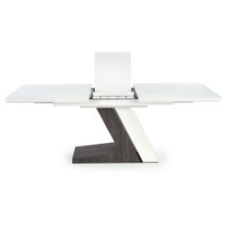 'MORTIS Extendable Table Top - White, Leg - White / Dark Ash' 'MORTIS Extendable Table Top - White, Leg - White / Dark Ash'