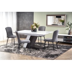 'MORTIS Extendable Table Top - White, Leg - White / Dark Ash' 'MORTIS Extendable Table Top - White, Leg - White / Dark Ash'