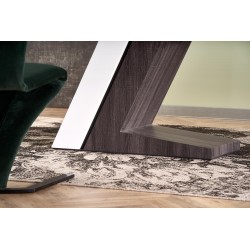 'MORTIS Extendable Table Top - White, Leg - White / Dark Ash' 'MORTIS Extendable Table Top - White, Leg - White / Dark Ash'